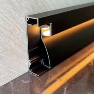 Black Aluminium Profile LED Skirting Recessed for Dry Wall