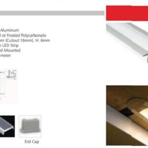 Thin Aluminium Linear Profiles 17mm x 7mm with Collar