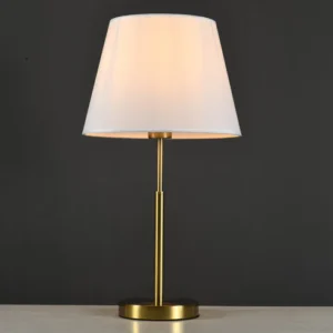 Engrace Table Lamp – Metal & White Fabric 300mm