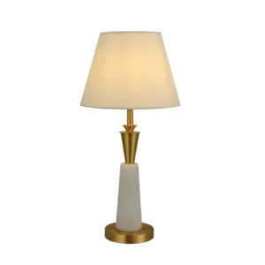 Engrace Table Lamp – Brass & Off-White Fabric