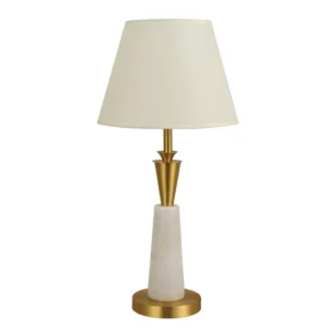 Engrace Table Lamp – Brass & Off-White Fabric