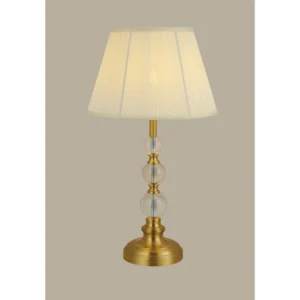 Engrace Table Lamp – Brass &  Fabric