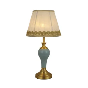 Engrace Table Lamp – Brass & Fabric