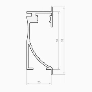 Aluminum Profile LED Skirting Recessed for Dry Wall – 75mm