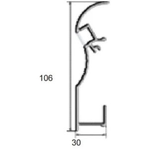 Aluminum Profile LED Skirting Recessed for Dry Wall – 100mm