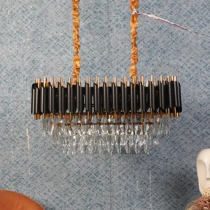 Crystal Chandeliers (Black + Gold)