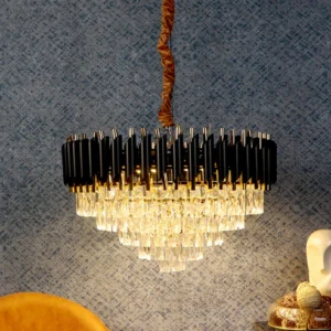 Eliante Black and Gold Crystal Chandeliers