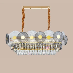 Gold Crystal Chandeliers 3in1 wwh/Nwh/Cdl Interchangable