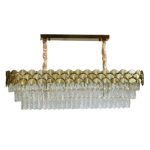 Shine Luxury Chandelier – Gold and Clear Finish (1000 mm Length)