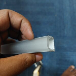 Lens Aluminium LED Profile – 16mm Width, 18.6mm Height, 3000mm Length, Anodised Aluminium with Lens Diffuser & Accessories